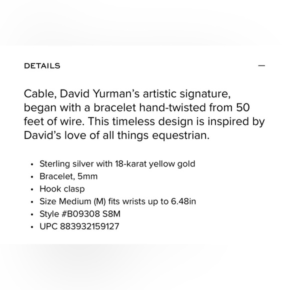 David Yurman Hook Silver and Gold Bangle Bracelet - Picture 6 of 6